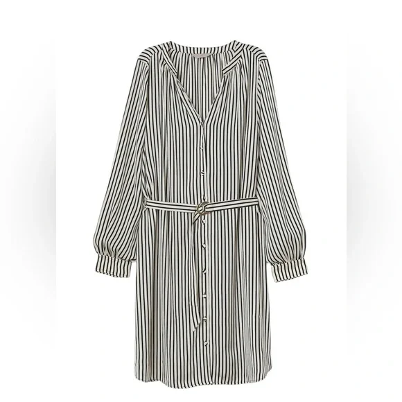 chinese dress ladies Kedera Womens Summer Striped Mini Dress V Neck 3/4 Sleeve Collared Dress  with Side Slit Business Casual at Amazon Women's Clothing store